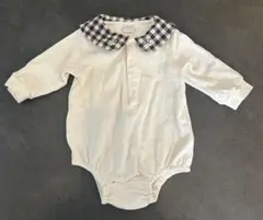 【バースデイtete a tete】襟付きロンパース(ギンガムチェック くま耳)