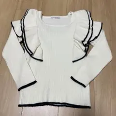 ChouChouMine リブニット　フリルトップス　120