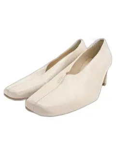 REMMEパンプス ベージュ チャンキーヒールのサムネイル