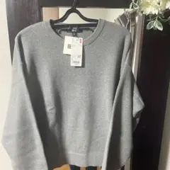 ユニクロ C スムースコットンクルーネックセーターLグレー