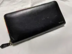 ポールスミス　長財布　ラウンドファスナー　レザー　ブラック