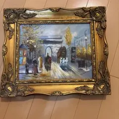 【更に値下げしました】街並み 油彩画 金色フレーム 更に値下げしました】街並み 油彩画 金色フレーム - メルカリ