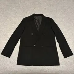 GUジーユーのオーバーサイズダブルブレストジャケット黒サイズL