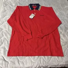 SPALDING 長袖ポロシャツ Lサイズ レッド 新品タグ付き
