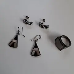 遺品整理　指輪　ピアス3点セット ヴィンテージ