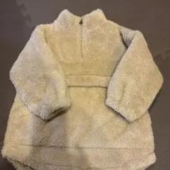 ベージュ フリース ハーフジップジャケット