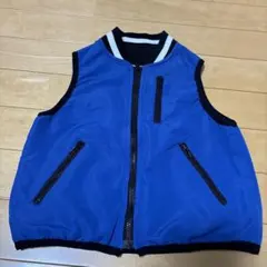 キッズ用リバーシブルベスト 100cm フリース 男の子 通園 通学
