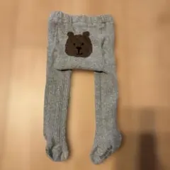 babyGap ベビータイツ 0-12m グレー クマ刺繍