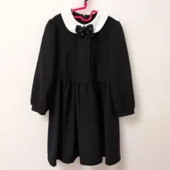 ショパンドゥ CHOPIN deux 白襟 長袖 ワンピース 120cm 黒
