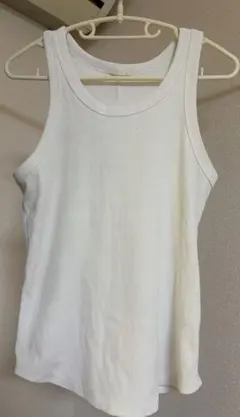 GU リブタンクトップ ホワイト L