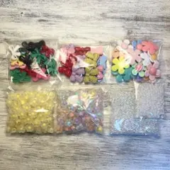 【まとめ売り】アクリルビーズ・パーツ　リボン　花