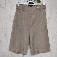 【EMODA】ベージュ 無地 ハーフパンツ ボタン付き