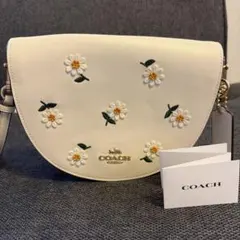 COACH 花柄刺繍 ショルダーバッグ