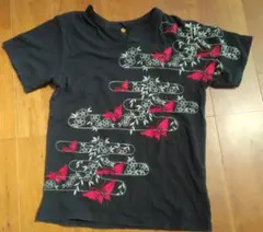 CROPPED HEADS　和柄 蝶々 Tシャツ ブラック Mサイズのサムネイル