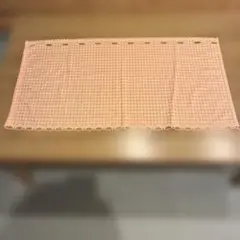 消臭目隠しカフェカーテン オレンジ チェック柄