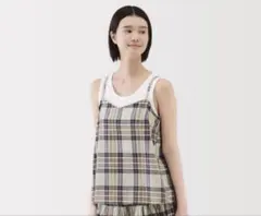 【無印良品】マドラスチェックキャミソールブラウス　Sサイズ