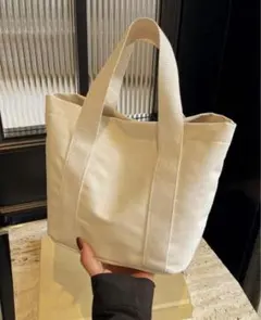 ミニトートバッグ ランチバッグ　オフホワイト