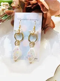 NO.312 ピアス　イヤリング　チャーム　ayuオーダービーズ　お花　春