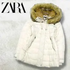 ZARA パフコート 中綿 ファー コート 3way ホワイト 洗える y2k