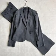 theory パンツスーツセットアップ 2 グレー 日本製 ストライプ