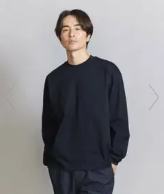 BEAUTY&YOUTH ギザコットン SUPERB クルーネック ネイビー