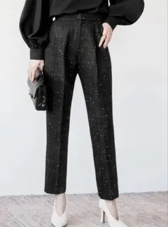 ELFRANK（エルフランク） ラメツイードセンタープレステーパードパンツ