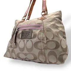 COACH コーチポピー トートバッグ キャンバス A4収納可能 肩掛け 大容量