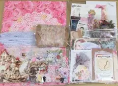 コラージュ素材　デザインペーパー　マステ　ステッカー　シール他　まとめ売り