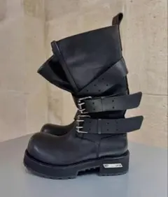 opium Buckle Boots Black leather ロングブーツ - メルカリ