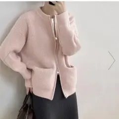 ニットカーディガン　ジップアップ