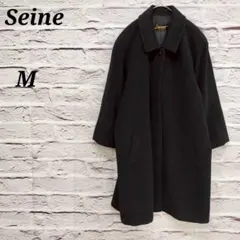 Seine 【M】 ウールロングコート ブラック オーバーサイズ
