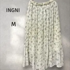 イング＊花柄プリーツスカート【M】　アイボリー　ロング　フェミニン　春夏　上品