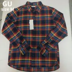 [GU]チェックネルシャツ メンズ