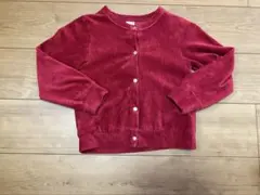 プティマイン　カーディガン　コーデュロイ　赤　レッド　120