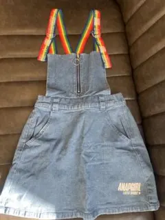 ANAPGIRL デニムオーバーオールスカート　サスペンダー付きSサイズ