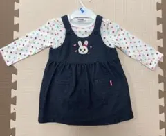 新品＊ミキハウス＊ジャンバースカート &ロンT＊2点セットアップ70-80