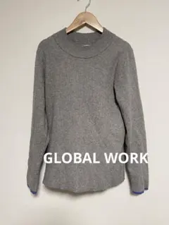 GLOBAL WORK 配色ライン　リブニット