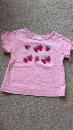 メゾピアノ　いちごTシャツ　トップス　半袖　100cm