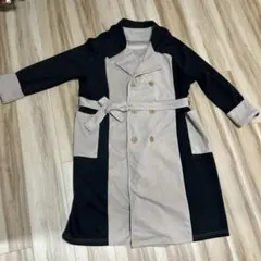 ベージュ ダブルブレストロングコート