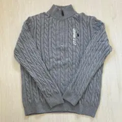 新品 正規品 ラルフローレン ケーブルニット セーター グレー L QRタグ付き