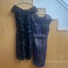 TADASHI SHOJI 黒と青の花柄タイトドレス - メルカリ