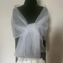 シルバーシフォン　ストール（ラメ入り）