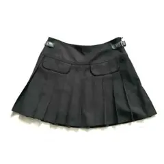 HUGO BOSS プリーツミニスカート サイドベルト 黒サイズ36y2kのサムネイル