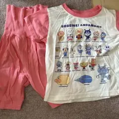【アンパンマン】　半袖半ズボン　90センチ　パジャマ　腹巻き付　ピンク
