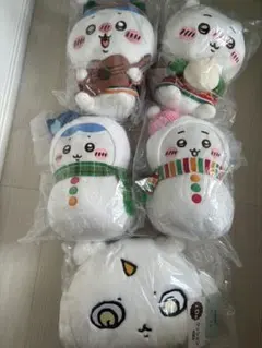 補償付配送新品ちいかわエニマイくじAB賞ハチワレぬいぐるみクッション付5点セット