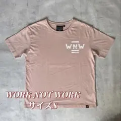 WORK NOT WORK ワークノットワーク ロゴTシャツS ピンクベージュのサムネイル