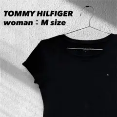 【美品】TOMMY HILFIGER レディースM 半袖Tシャツ ブラックのサムネイル