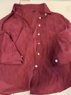 大きいサイズ　レディース　シャツ　赤色　トップス