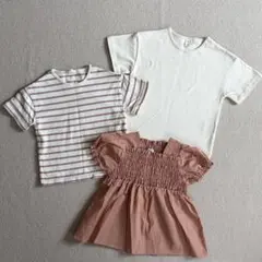 【美品】futafuta 100cm 女の子 夏服 半袖 3点セット 保育園着