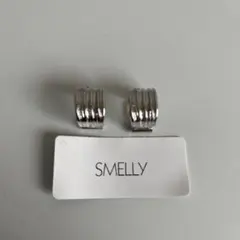 SMELLY シルバーメタルフープイヤリング(両耳用)